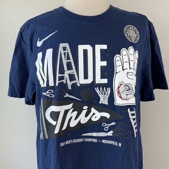Nike Gonzaga 2021 Final Four Regional Tournament T-Shirt Size M EUC - Picture 2 of 6